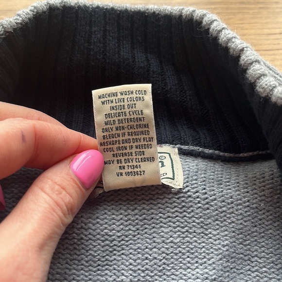 LL BEAN Men's Cotton Sweater, Quarter-Zip size XL - Picture 5 of 9
